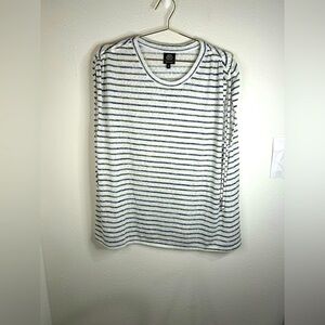 Bobeau 3X Striped Long Sleeve Top Plus Size, Soft Stretch Knit, Casual Wear